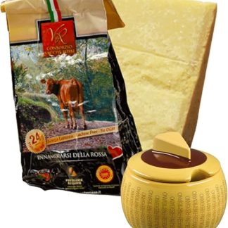 Специальная коробка YesEatIs — Parmigiano Reggiano Consorzio Vacche Rosse 24 месяца — 1 кг — Классическая мини-чашка для сыра