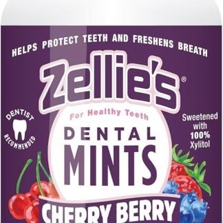 Мятные конфеты Zellie's 100% ксилитол, без сахара, вишня и ягоды Без ГМО, низкокалорийные, без глютена, веганские и кошерные (250 штук - упаковка из 1)