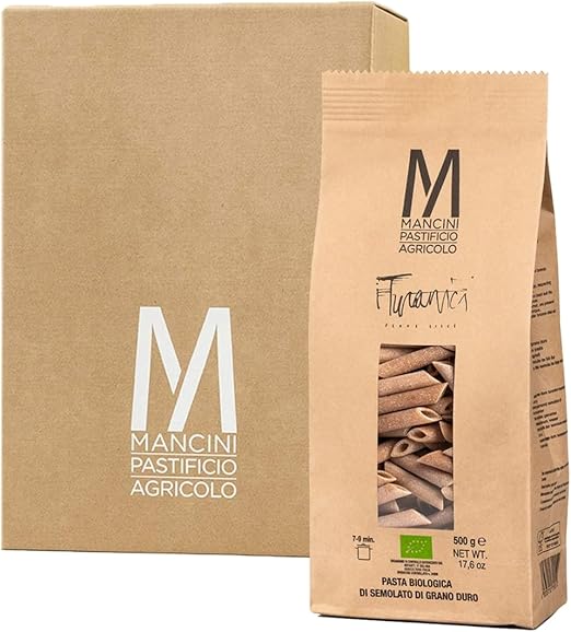 Mancini Pastificio Agricolo - Пенне Smooth Turanici Grains 500 гр - Коробка по 12 упаковок