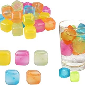 24 пластиковых кубика льда, 2,5 x 2,5 см, многоразовые, кубики льда, пластиковые, разноцветные кубики льда для вечеринки, кубики льда для охлаждения напитков, для вечеринки