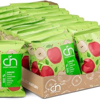 Хрустящие натуральные сушеные яблоки, 24 шт. по 18 г. Натуральные, без добавления сахара, без глютена. Удобная упаковка.