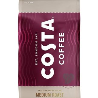 Кофе в зернах Costa Coffee, фирменная смесь средней обжарки, 340 г, сертифицировано Rainforest Alliance.