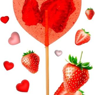 TimPops – фруктовые леденцы в форме сердца без сахара, с начинкой из фруктов, ручной работы, без глютена, подслащены стевией и изомальтом – клубника