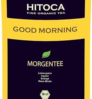 Травяной чай HITOCA с надписью Guten Morgen - базовый органический травяной чай - бахромчатый чай, открытый травяной чай, очищающий чай, базовый детокс-чай, подарочный набор