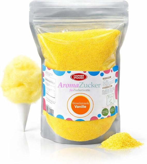 1 кг цветного сахара с ароматизатором для цветной сахарной ваты ванильный вкус