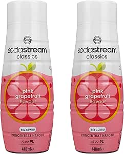 Сироп Sodastream 2 шт., розовый грейпфрутовый сироп, концентрат грейпфрута без сахара, 440 мл