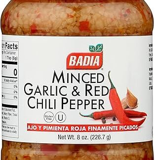 Паста из измельченного чеснока и красного перца чили Badia, 226,7 г (8 унций)