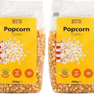 Grocer Planet - Попкорн (800 г) | 2 пакетика по 400 г | Классический итальянский желтый попкорн