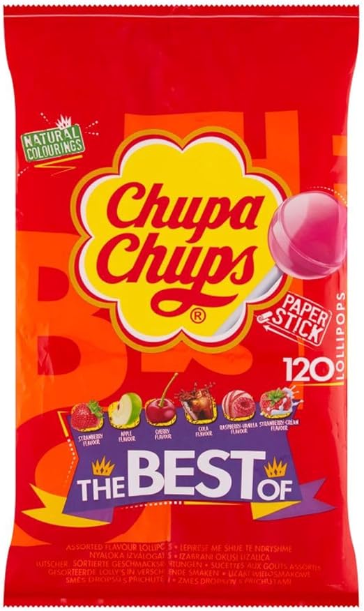 VAN MELLE Выберите свой вкус Леденцы Chupa Chups 12 г (кола, 10 штук)