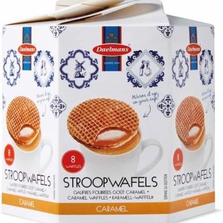 Вафли Daelmans Stroopwafels – Карамельные вафли – 230 г в коробке Hexa Box – Настоящие голландские карамельные вафли – Стробоскопические вафли
