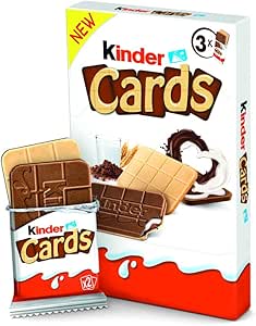Вафельные карточки KINDER с начинкой из молока и какао.
