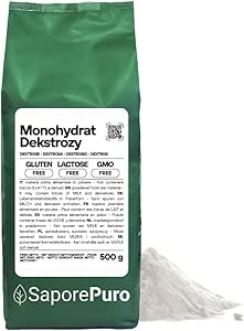 SaporePuro Декстроза моногидрат 500 г - Идеально подходит для десертов, мороженого и сорбетов.