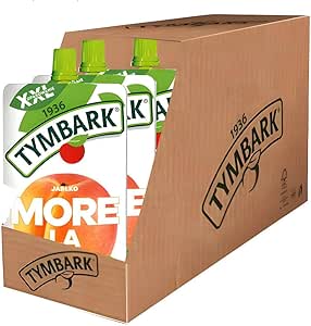 Яблочно-абрикосовый мусс Tymbark XXL, без добавления сахара, пастеризованный, 200 г x 10 шт., с натуральным подсластителем.