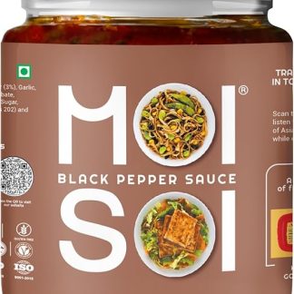 Соус MOI SOI с черным перцем для приготовления пищи, маринования, жарки и тушения. Подходит для веганов. Без глютена. Без глутамата натрия. Поставляется свежим. Без искусственных красителей. 175 г.