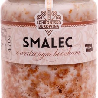 Свиной жир Schronisko Bukowina с копченым мясом и беконом, большой, чистый состав, 470 г.