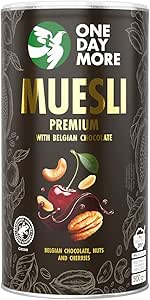 Мюсли OneDayMore Premium с бельгийским шоколадом Пекан, кешью, сушеная вишня 450 г Без пальмового масла