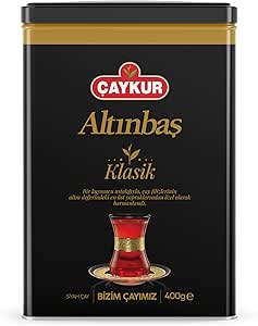 ÇAYKUR Altınbaş Golden Tips, высококачественный черный чай премиум-класса, рассыпной, крепкие чайные почки, насыщенный аромат, жестяная банка 400 г (классический)