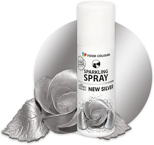 Пищевые красители, пищевой краситель в виде спрея, серебристый металлик, 50 мл