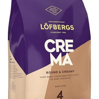 Кофе Löfbergs Crema, кофейные зерна, темная обжарка, смесь арабики и робусты, 1 кг