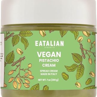 EATALIAN от AMZ BETTER — веганский фисташковый крем, восхитительная веганская паста, идеально подходящая для хлеба, мороженого, украшения тортов и дубайского шоколада, 200 г, произведено в Италии.