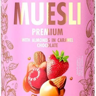 Мюсли OneDayMore Premium с миндалем в шоколаде | Ягоды, хрустящий миндаль в карамельном шоколаде | 500 г | Без пальмового масла