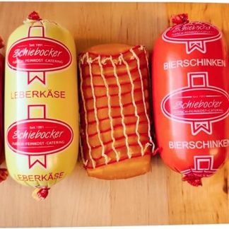 Набор колбасок Хаусмахер печеночный сыр копченая телячья колбаса пивная ветчина чайная колбаса сыр 975 г