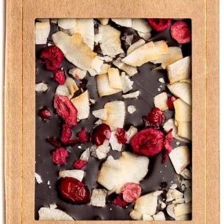 Темный шоколад 100 г с клюквой и кокосом