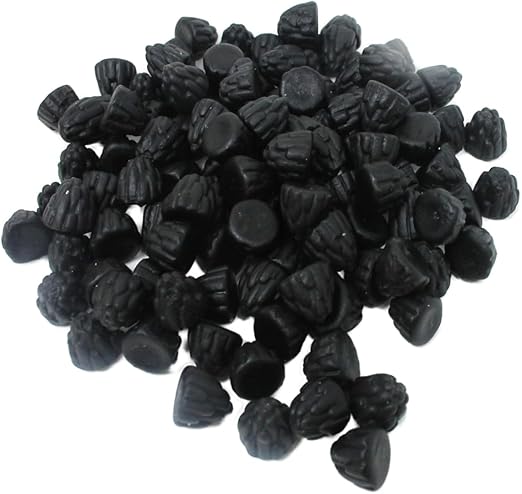 Лакрица со вкусом ежевики, твердая черная лакрица, сладкий вкус, 175 г