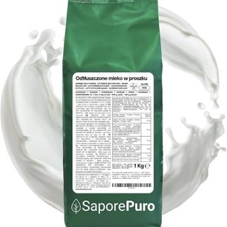 Обезжиренное сухое молоко SaporePuro 1 кг – молоко для потребления человеком Высокая растворимость Идеально подходит для выпечки тортов, хлеба и мороженого Профессиональное и промышленное использование Без глютена