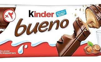 Вафли Kinder Bueno с молочным шоколадом, начинкой из молока и орехов, 43 г (2 штуки)