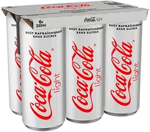 Coca-Cola Light Soda — лёгкий газированный напиток со вкусом колы без сахара — 6 банок по 33 мл.