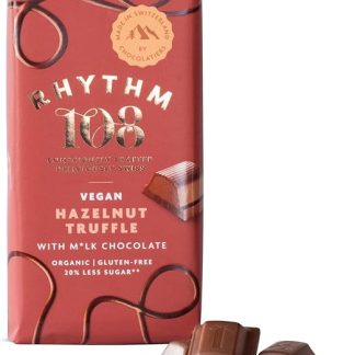 RHYTHM 108 Швейцарский веганский органический батончик с фундуком и шоколадным молоком, 100 г