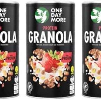 Гранола OneDayMore с протеином (3 шт.) 28% протеина Арахис Сублимированная клубника Экструдированные гороховые чипсы Много фруктов Без добавления сахара Протеин Клетчатка После тренировки
