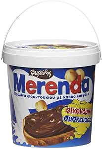 Merenda - греческий шоколадно-ореховый хлебный спред (1 кг), какао-крем из Греции, средиземноморский шоколадный крем для завтрака Pavlidis.