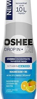 Гидроконцентрат OSHEE DROP IN 500 мл – Лимон и апельсин – Витамины и магний, без искусственных добавок, до 10 л напитка, до 40 порций