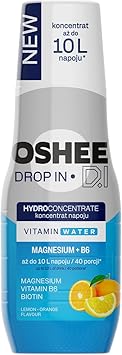 Гидроконцентрат OSHEE DROP IN 500 мл – Лимон и апельсин – Витамины и магний, без искусственных добавок, до 10 л напитка, до 40 порций