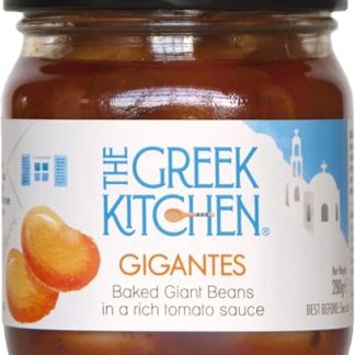 Запеченные гигантские бобы в томатном соусе от Greek Kitchen Gigantes, подходит для веганов, апельсиновый цвет, 280 г.