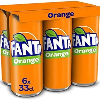 Апельсиновая газировка Fanta с натуральными ароматизаторами – 6 банок по 33 мл каждая