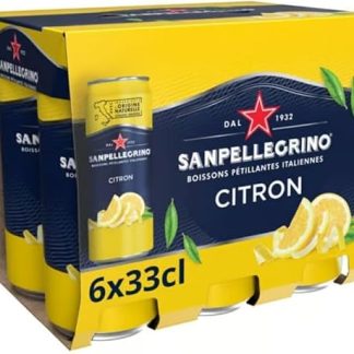 Газированные напитки SAN PELLEGRINO Limonata в тонких банках - упаковка из 6 банок по 33 мл.