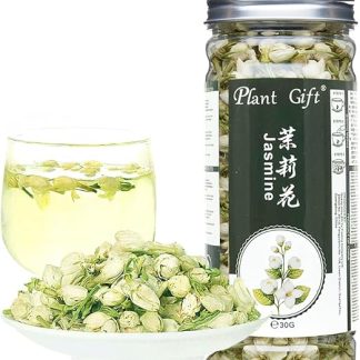 Подарочный набор: цветы жасмина 30 г/1,05 унции (茉莉花), целые цветки жасмина (Jasminum Officinale), травяной чай из жасмина в рассыпном виде, сушеные бутоны жасмина, чай и мыло.
