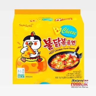 Лапша быстрого приготовления Samyang Hot Chicken Buldak Ramen со вкусом сыра (набор из 5 штук)