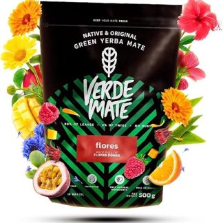 Verde Mate Green Flores 0.5kg Фруктовый и травяной мате Мате, манго, малина, лепестки цветов Натуральный стимулирующий напиток Бразильский мате 500 г