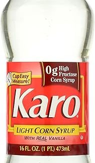 Кукурузный сироп KARO Light, ванильный вкус, без глютена, с высоким содержанием фруктозы, идеально подходит для выпечки, 473 миллиметра (1 упаковка)