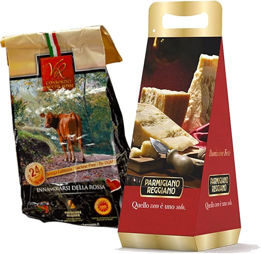 Специальная коробка YesEatIs — Parmigiano Reggiano Consorzio Vacche Rosse 24 месяца — 1 кг — Рождественская подарочная коробка