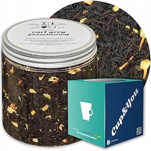 Рассыпной черный чай Эрл Грей с жасмином, ароматом бергамота и нотками жасмина — рассыпной чай, купаж, настой, сушеные листья — идеальный подарок.