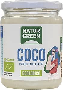Органическое кокосовое масло NATURGREEN Extra, идеально подходит для приготовления пищи, питает кожу и волосы, натуральные ингредиенты, веганский продукт, 430 мл/400 г, 1 шт.