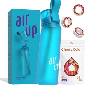 Бутылка для воды Air Up (625 мл) Ocean Blue + 3 капсулы со вкусом вишневой колы, капсулы без сахара со вкусом и бутылка для воды с трубочкой, ароматизированная бутылка для воды