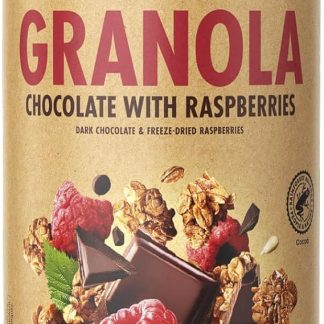 Гранола OneDayMore со вкусом шоколада и малины 450 г Без пальмового масла Источник клетчатки Сублимированная малина Без кукурузного сиропа с высоким содержанием фруктозы