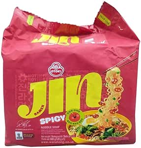 Острая лапша быстрого приготовления WaNaHong Ottogi Jin Ramen, 120 г (упаковка из 20 штук)