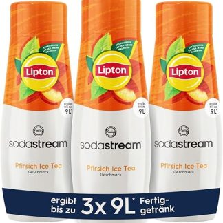 Сироп SodaStream 3 x Lipton Ice Tea Peach, 1 бутылка рассчитана на 9 литров готового напитка, который готовится за секунды и всегда остается свежим, 3 x 440 мл